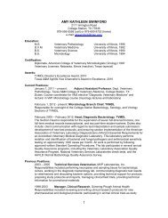 Curriculum Vitae - College of Veterinary Medicine