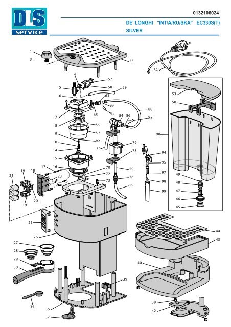 0132106024 DE'LONGHI "INT/A/RU/SKA" EC330S(T) SILVER