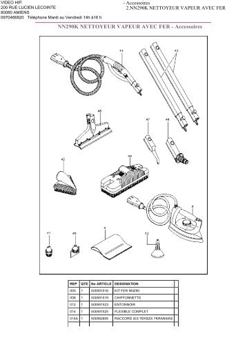 NN290K NETTOYEUR VAPEUR AVEC FER - Accessoires