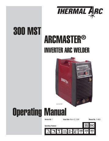 Operating Manual ARCMASTER® 300 MST - Victor Technologies