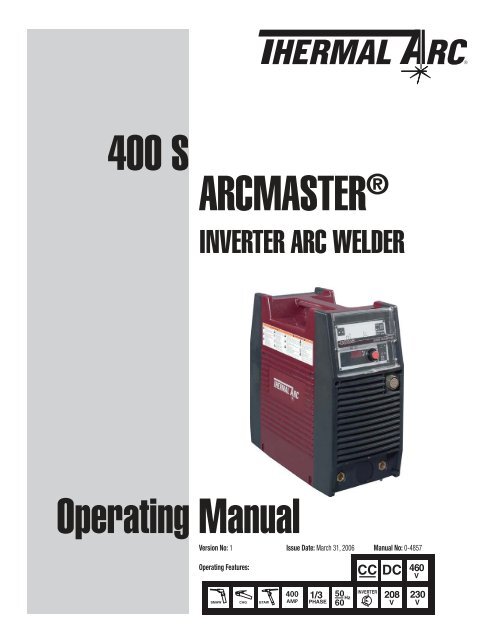 arcmaster 400 s - Victor Technologies