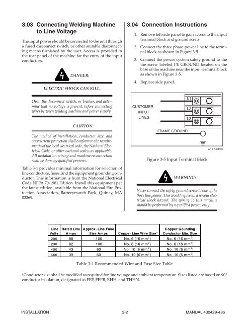 POWER-MASTER 500 - Victor Technologies