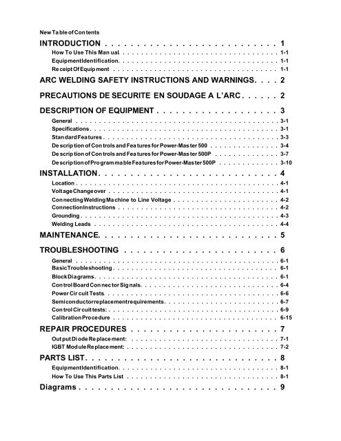 POWER-MASTER 500 - Victor Technologies