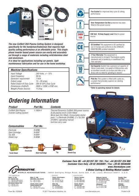 CutSkill 35A Datasheet - Victor Technologies - Europe