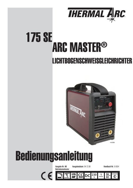 ARC MASTER® 175 SE bedienungsanleitung - Victor Technologies ...