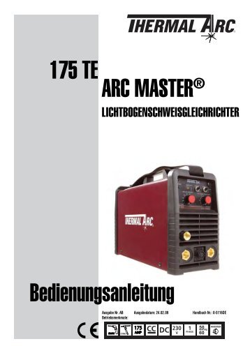 ARC MASTER® 175 TE bedienungsanleitung - Victor Technologies ...