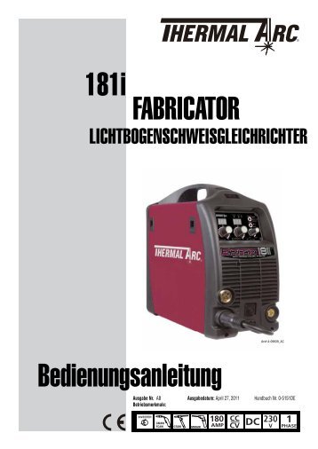 181i Bedienungsanleitung FaBricator - Victor Technologies - Europe