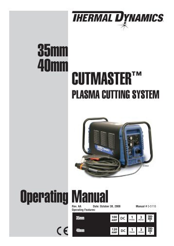 CutMaster True Operating Manual - Victor Technologies - Europe