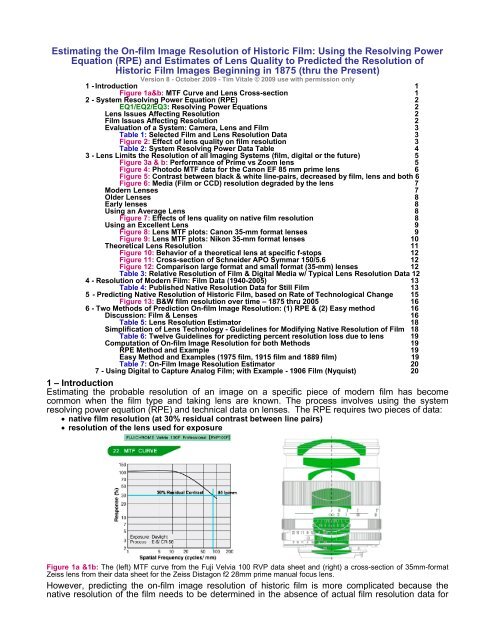 Estimating the On-film Image - Video Preservation Website