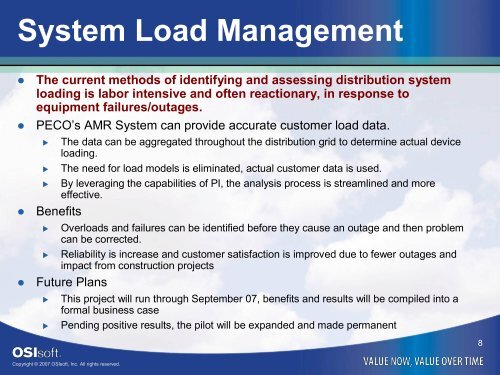 Using AMR Data to Improve the Operation of the Electric ... - OSIsoft