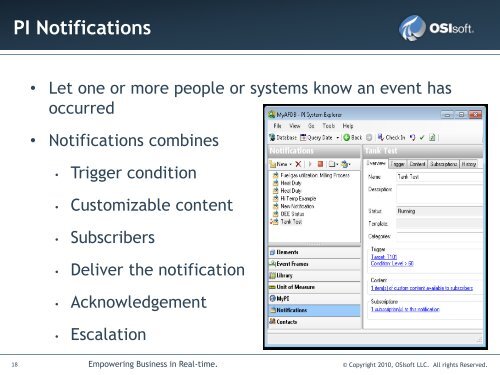 PI Notifications 2010 - OSIsoft