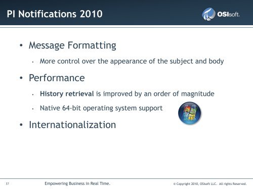 PI Notifications 2010 - OSIsoft