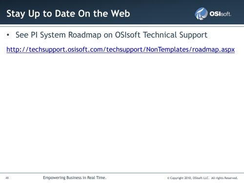 PI Notifications 2010 - OSIsoft