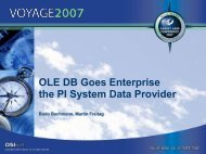 OLE DB Goes Enterprise the PI System Data Provider - OSIsoft
