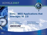 Ekho MES Applications that leverages AF 2.0 - OSIsoft