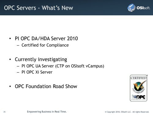 PI System 2010 Presentation - OSIsoft