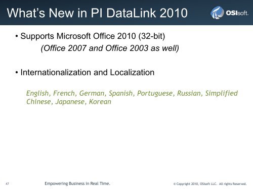 PI System 2010 Presentation - OSIsoft