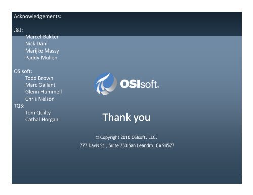 Enterprise Agreement - OSIsoft