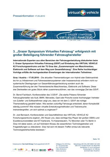 3. „Grazer Symposium Virtuelles Fahrzeug ... - Virtual Vehicle