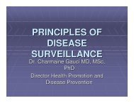 PRINCIPLES OF DISEASE SURVEILLANCE