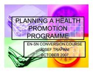 Planning a Health Promotion Intervention