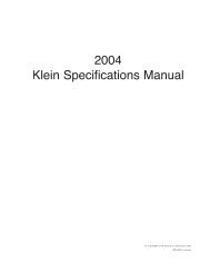 2004 Klein Specifications Manual - Vintage Trek