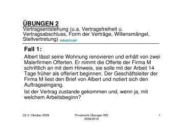 ÜBUNGEN 2 Fall 1: - Vischer