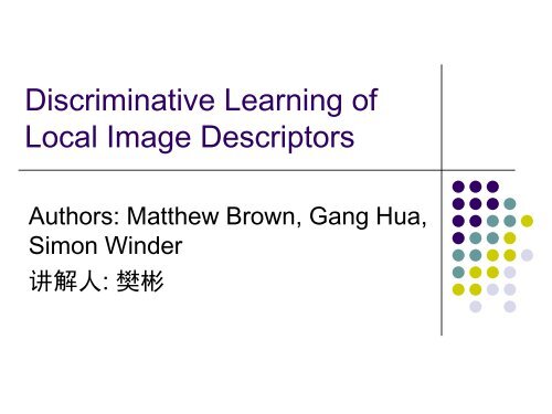Discriminative Learning of Local Image Descriptors