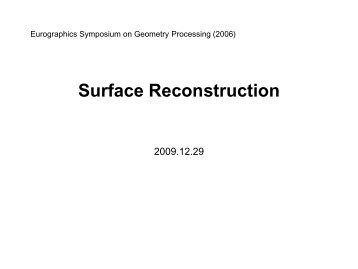 Poisson Surface Reconstruction