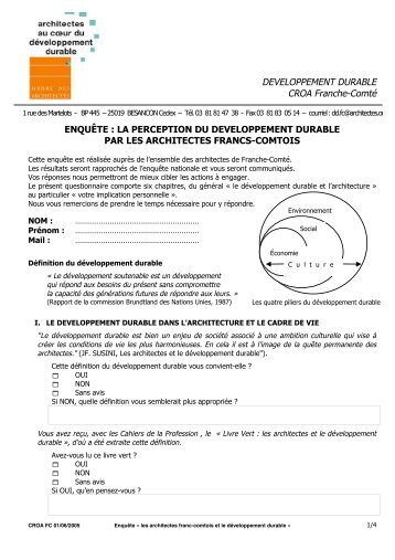 DEVELOPPEMENT DURABLE CROA Franche-Comté