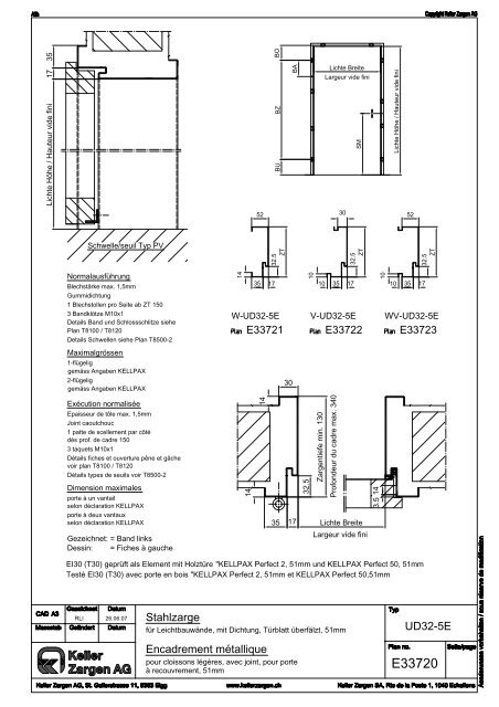 Umfassungszargen EI30 (T30) - Architectes.ch