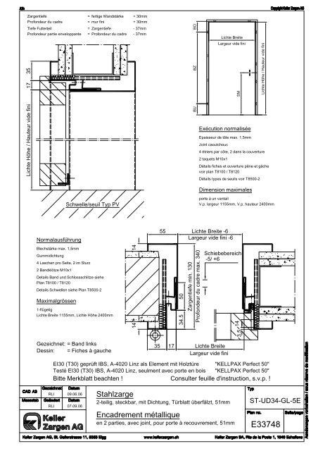 Umfassungszargen EI30 (T30) - Architectes.ch