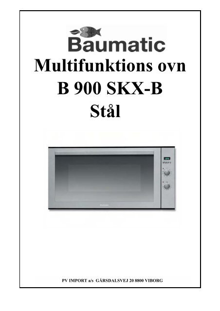 Multifunktions ovn B 900 SKX-B Stål - VM Elektro