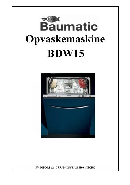 Opvaskemaskine BDW15 - VM Elektro