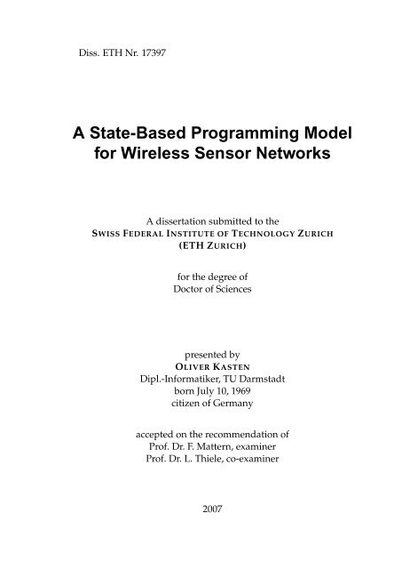 A State-Based Programming Model for Wireless Sensor Networks