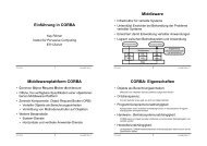 Einführung in CORBA Middleware Middlewareplattform ... - ETH Zürich