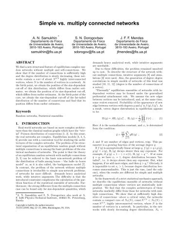 Simple vs. multiply connected networks - VW