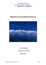 Methode der Investitionsrechnung - Architekturbüro MARTIN EITEL