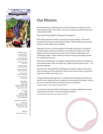 Our Mission - Vineyard & Winery Management Magazine