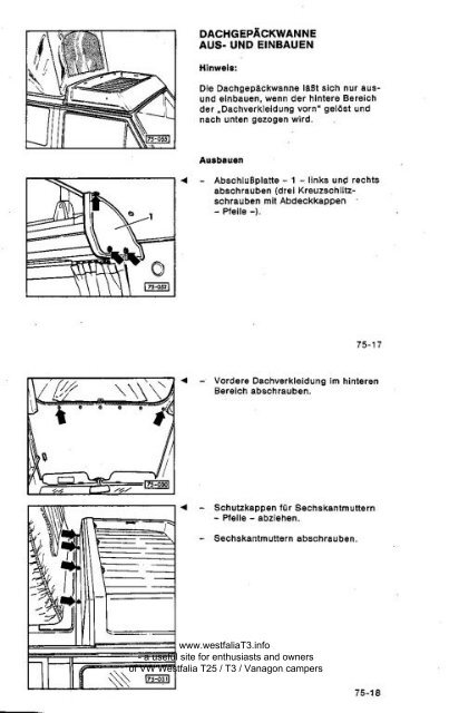 www.westfaliaT3.info - a useful site for enthusiasts and owners of ...