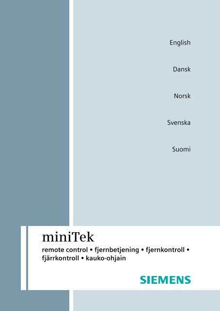 Brugervejledning for miniTek - Siemens Hearing Instruments