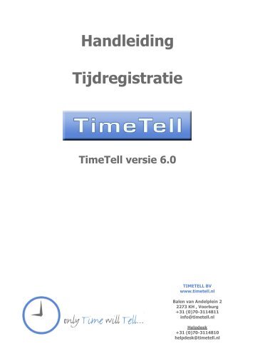 Handleiding Tijdregistratie