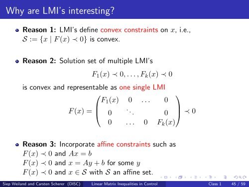 Linear Matrix Inequalities in Control