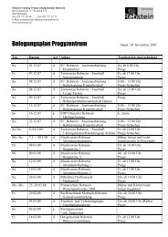 Belegungsplan Progyzentrum