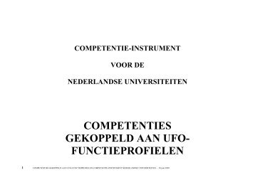 competenties gekoppeld aan ufo- functieprofielen - Technische ...