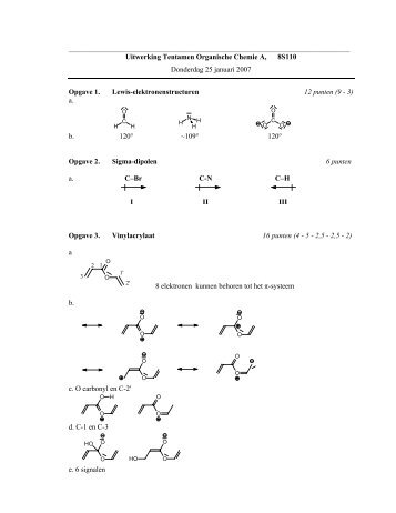 Uitwerking Tentamen Organische Chemie A, 8S110 Do