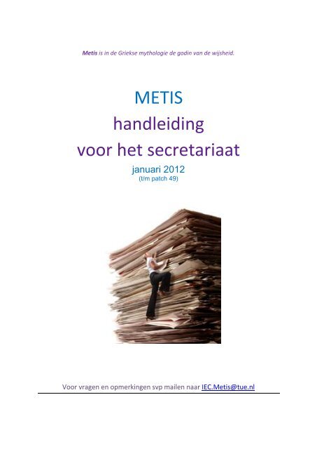 METIS handleiding voor het secretariaat