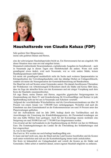 Claudia Kaluza, FDP - wa.de