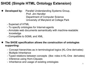 SHOE (Simple HTML Ontology Extension)