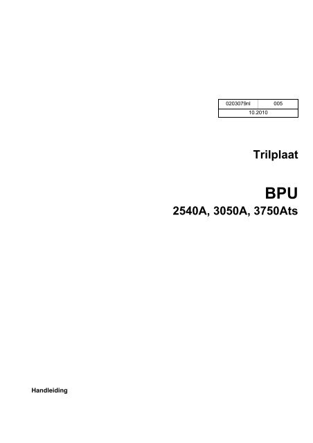 Trilplaat 2540A, 3050A, 3750Ats - Wacker Neuson